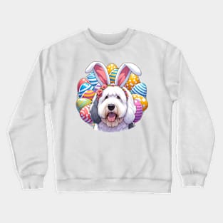 Old English Sheepdog's Easter Joy with Bunny Ears Crewneck Sweatshirt